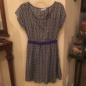 ROXY Patterned Open Back Short Sleeve Dress Size Large